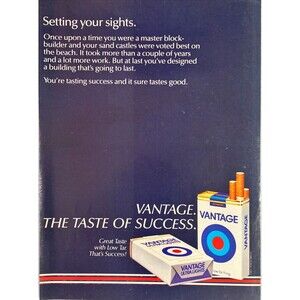 Vantage Cigarettes "The Taste of Success" Vintage Print Ad 1983